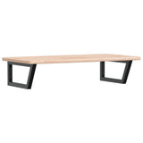 Vidaxl badkamer wandschap staal en massief eikenhout