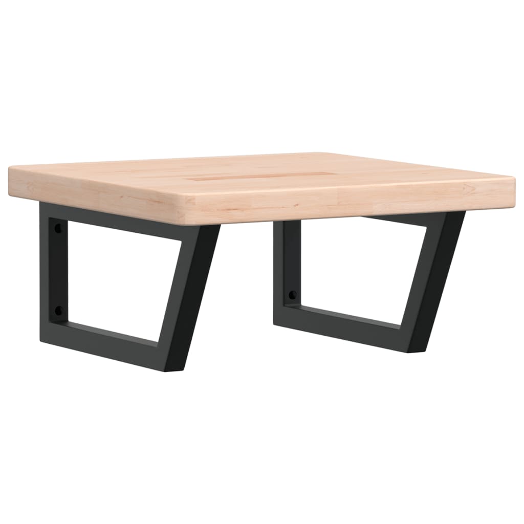 Vidaxl badkamer wandschap staal en massief eikenhout