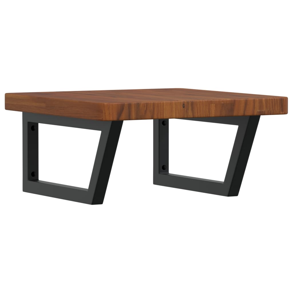 Vidaxl badkamer wandschap staal en massief eikenhout