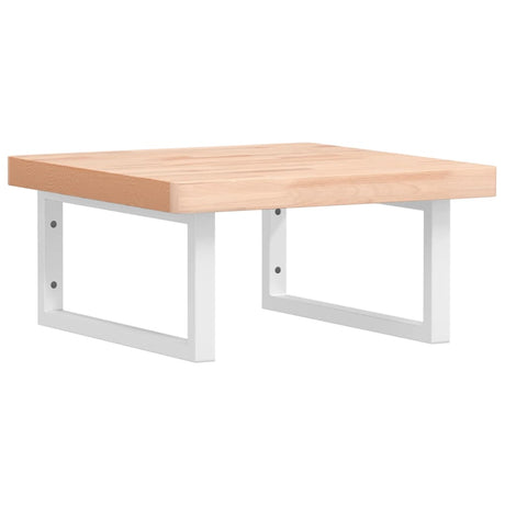 Vidaxl badkamer wandschap staal en massief beukenhout