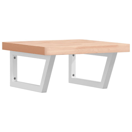 Vidaxl badkamer wandschap staal en massief beukenhout