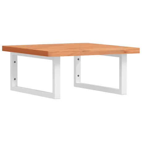 Vidaxl badkamer wandschap staal en massief beukenhout