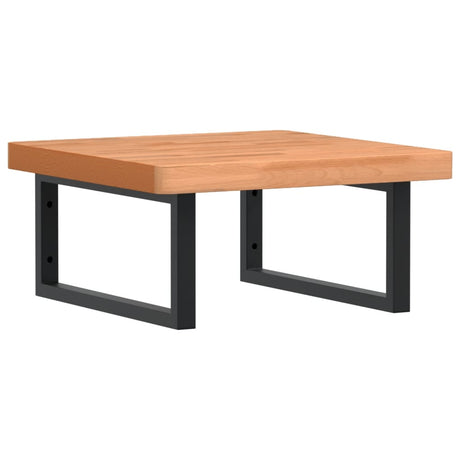 Vidaxl badkamer wandschap staal en massief beukenhout