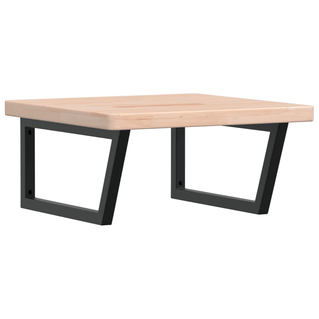 Vidaxl badkamer wandschap staal en massief eikenhout