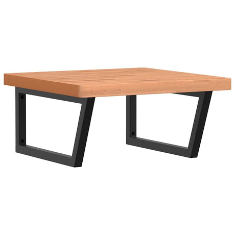 Vidaxl badkamer wandschap staal en massief beukenhout