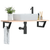 Vidaxl badkamer wandschap staal en massief eikenhout