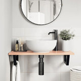 Vidaxl badkamer wandschap staal en massief eikenhout