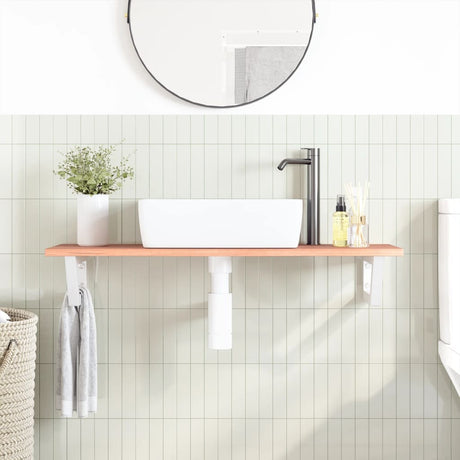 Vidaxl badkamer wandschap staal en massief eikenhout