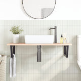 Vidaxl badkamer wandschap staal en massief eikenhout