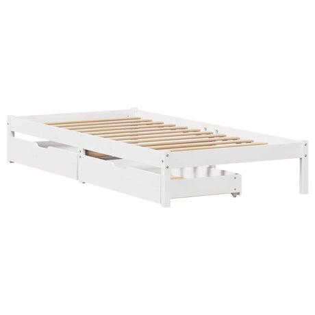 Vidaxl bedframe zonder matras massief grenenhout wit 90x190 cm