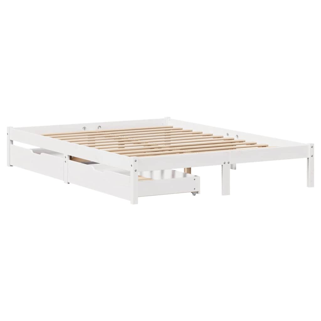 Vidaxl bedframe zonder matras massief grenenhout wit 140x200 cm