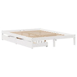Vidaxl bedframe zonder matras massief grenenhout wit 140x200 cm