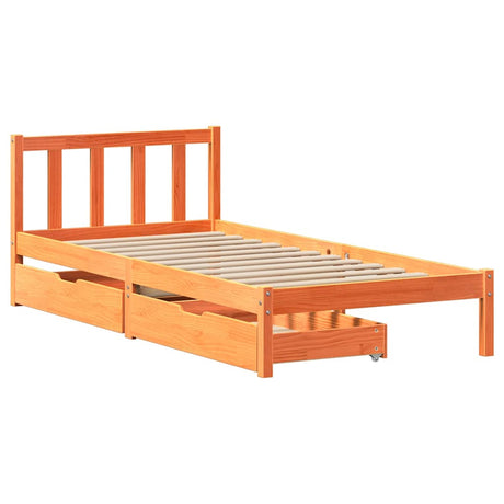 Vidaxl bedframe zonder matras massief grenenhout wasbruin 100x200 cm