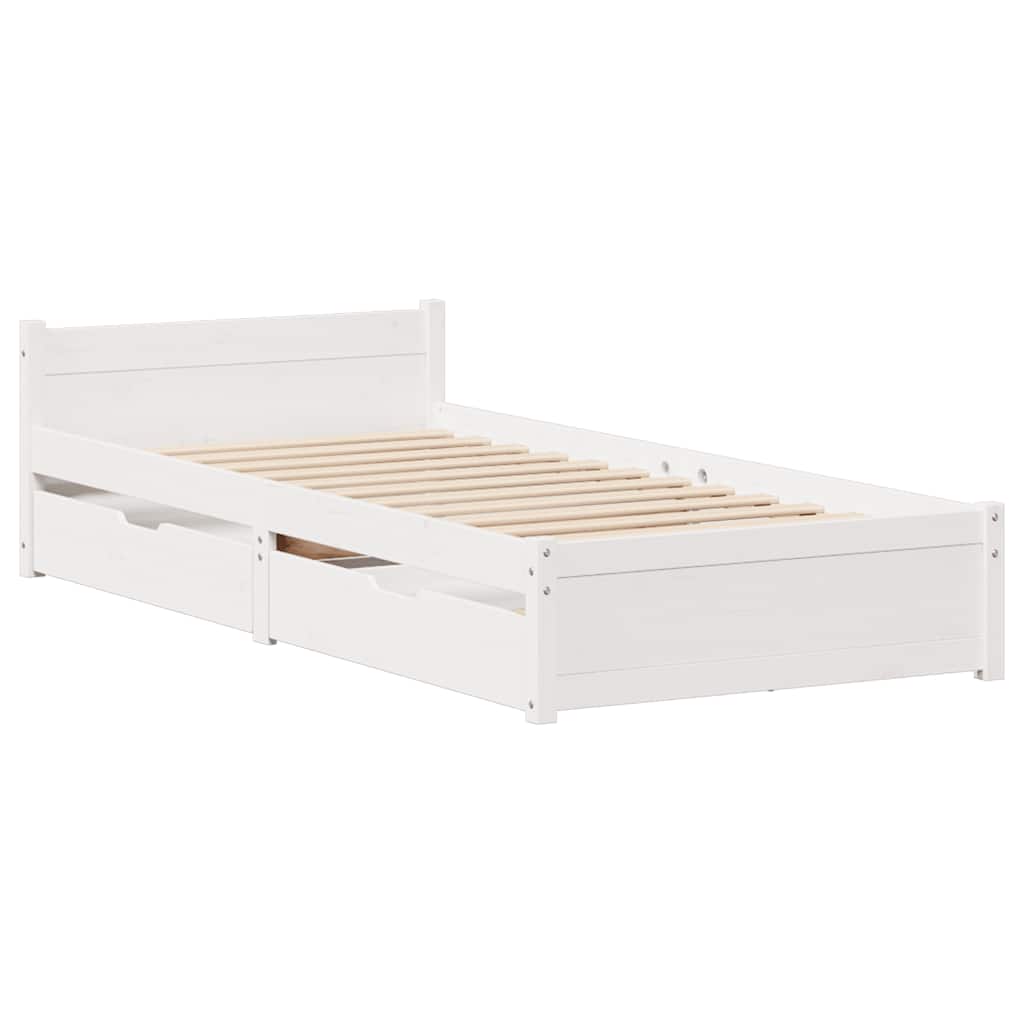 Vidaxl bedframe zonder matras massief grenenhout wit 90x190 cm