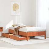 Vidaxl bedframe zonder matras massief grenenhout wasbruin 100x200 cm