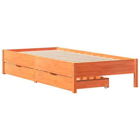 Vidaxl bedframe zonder matras massief grenenhout wasbruin 90x200 cm