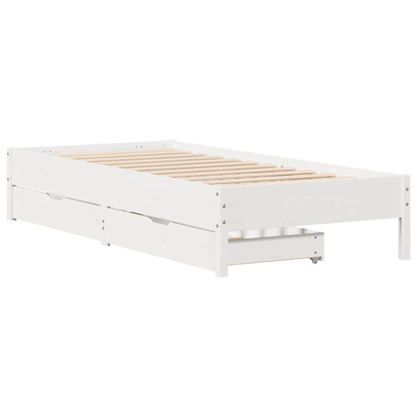 Vidaxl bedframe zonder matras massief grenenhout wit 90x190 cm