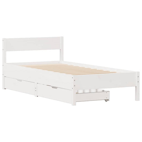 Vidaxl bedframe zonder matras massief grenenhout wit 90x190 cm