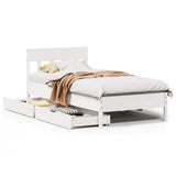 Vidaxl bedframe zonder matras massief grenenhout wit 75x190 cm