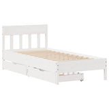 Vidaxl bedframe zonder matras massief grenenhout wit 75x190 cm