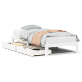 Vidaxl bedframe met lades massief grenenhout wit 75x190 cm