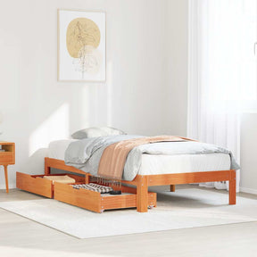 Vidaxl bedframe met lades massief grenenhout wasbruin 90x190 cm