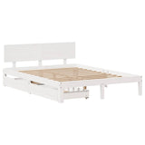 Vidaxl bedframe met lades massief grenenhout wit 120x190 cm