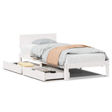 Vidaxl bedframe met lades massief grenenhout wit 90x200 cm