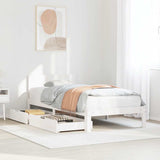 Vidaxl bedframe met lades massief grenenhout wit 90x200 cm