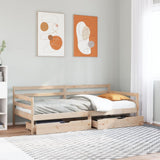 Vidaxl slaapbank met lades 80x200 cm massief grenenhout wit