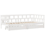 Vidaxl slaapbank met lades 80x200 cm massief grenenhout wit