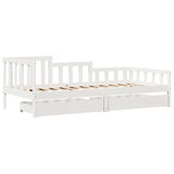 Vidaxl slaapbank met lades 80x200 cm massief grenenhout wit