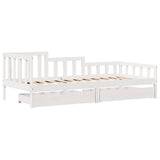 Vidaxl slaapbank met lades 80x200 cm massief grenenhout wit