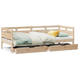 Vidaxl slaapbank met lades 90x190 cm massief grenenhout