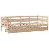 Vidaxl slaapbank met lades 90x190 cm massief grenenhout