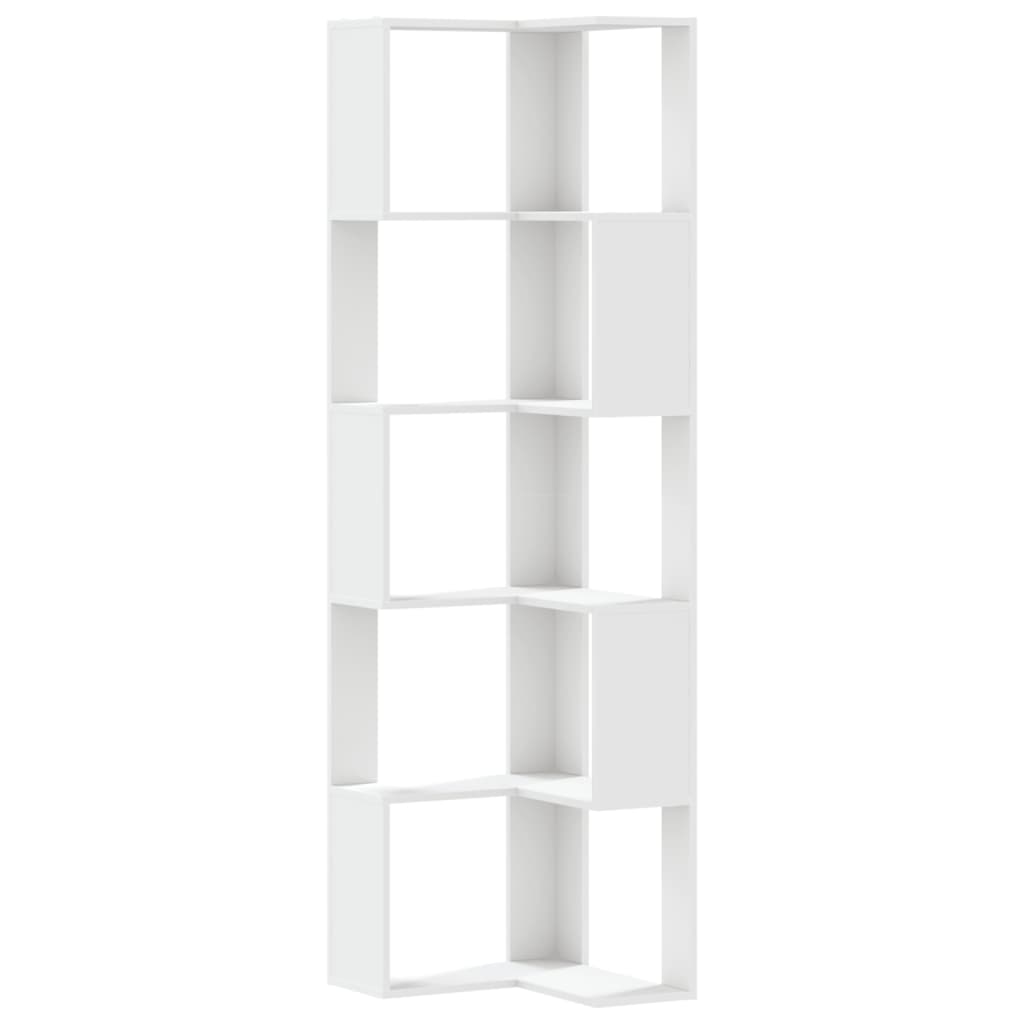Vidaxl boekenkast 5-laags hoek 50x50x179 cm bewerkt hout wit