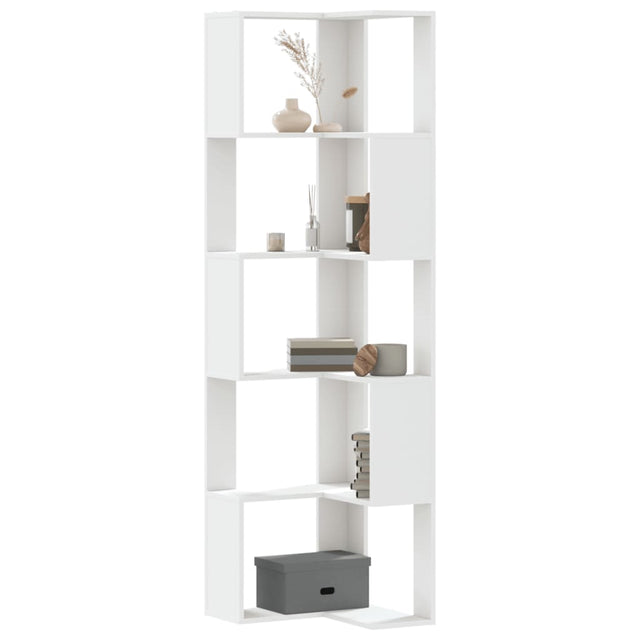Vidaxl boekenkast 5-laags hoek 50x50x179 cm bewerkt hout wit