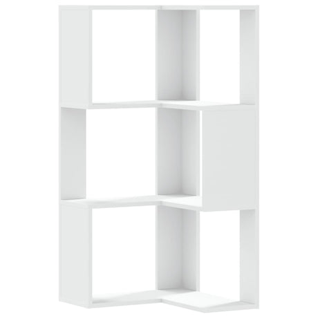 Vidaxl boekenkast 3-laags hoek 50x50x102 cm bewerkt hout wit