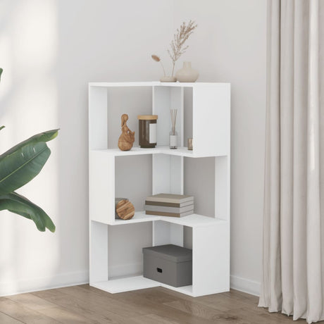 Vidaxl boekenkast 3-laags hoek 50x50x102 cm bewerkt hout wit