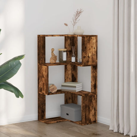 Vidaxl boekenkast 3-laags hoek 50x50x102 cm bewerkt hout gerookt eiken