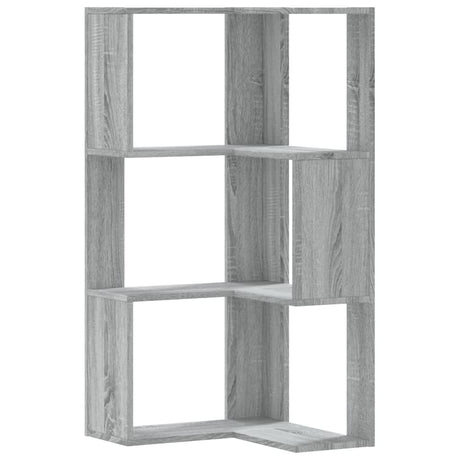 Vidaxl boekenkast 3-laags hoek 50x50x102 cm bewerkt hout grijs sonoma