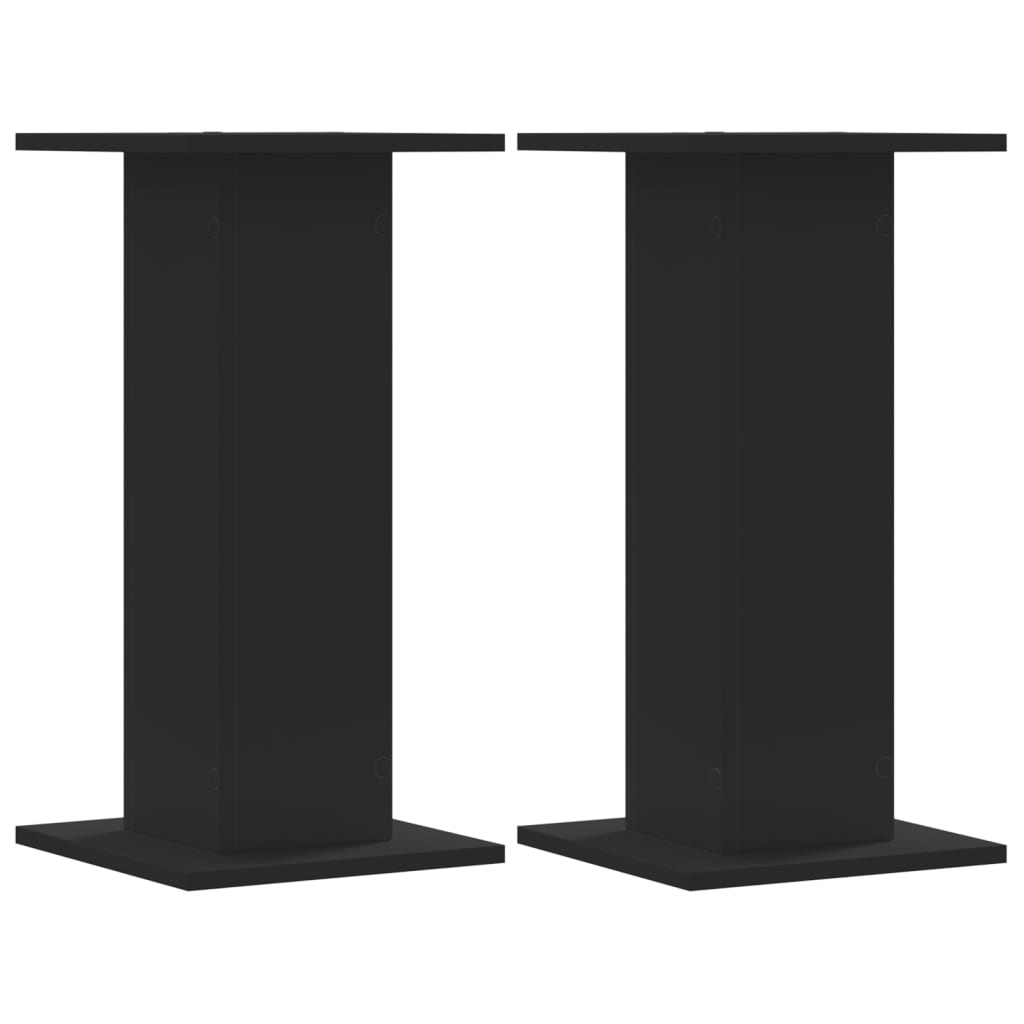 VidaXL Lautsprecherständer 2 Stück 30x30x60 cm verarbeitetes Holz schwarz