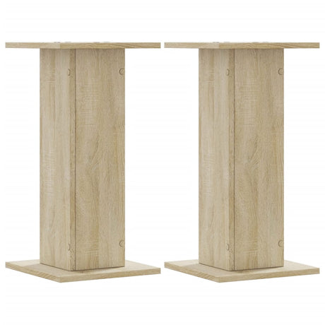 VidaXL Lautsprecherständer 2 Stück 30x30x60 cm verarbeitetes Holz Sonoma-Eiche