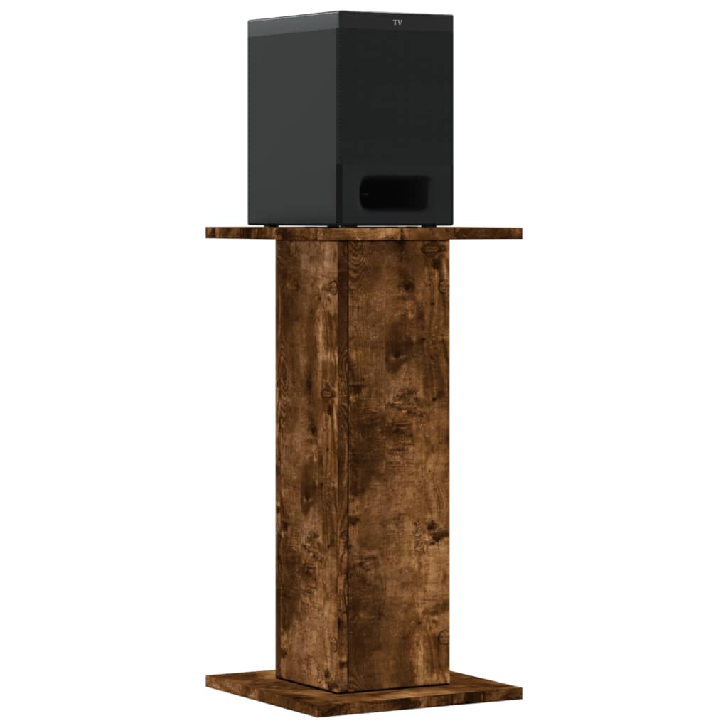 VidaXL Lautsprecherständer 2 Stück 30x30x60 cm verarbeitetes Holz geräucherte Eiche