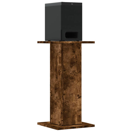 VidaXL Lautsprecherständer 2 Stück 30x30x60 cm verarbeitetes Holz geräucherte Eiche