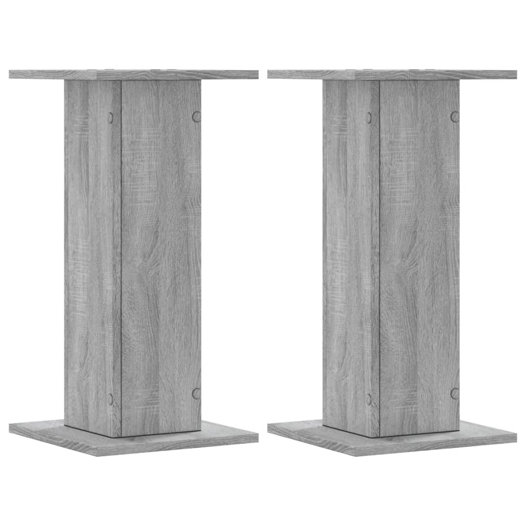 VidaXL Lautsprecherständer 2 Stk. 30x30x60 cm verarbeitetes Holz, graues Sonoma