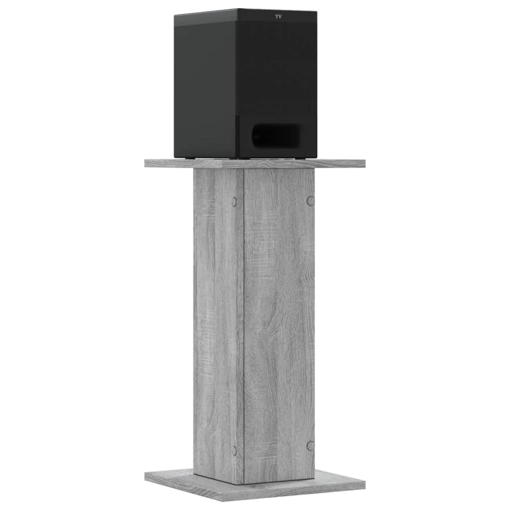 VidaXL Lautsprecherständer 2 Stk. 30x30x60 cm verarbeitetes Holz, graues Sonoma