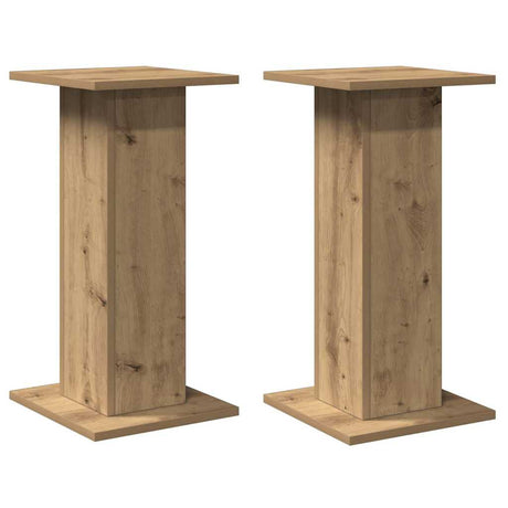 VidaXL Lautsprecherständer 2 Stück 30x30x60 cm Holz, handwerklich eichenfarben