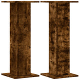 VidaXL Lautsprecherständer 2 Stück 30x30x80 cm verarbeitetes Holz geräucherte Eiche