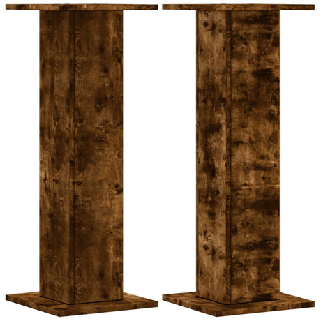 VidaXL Lautsprecherständer 2 Stück 30x30x80 cm verarbeitetes Holz geräucherte Eiche